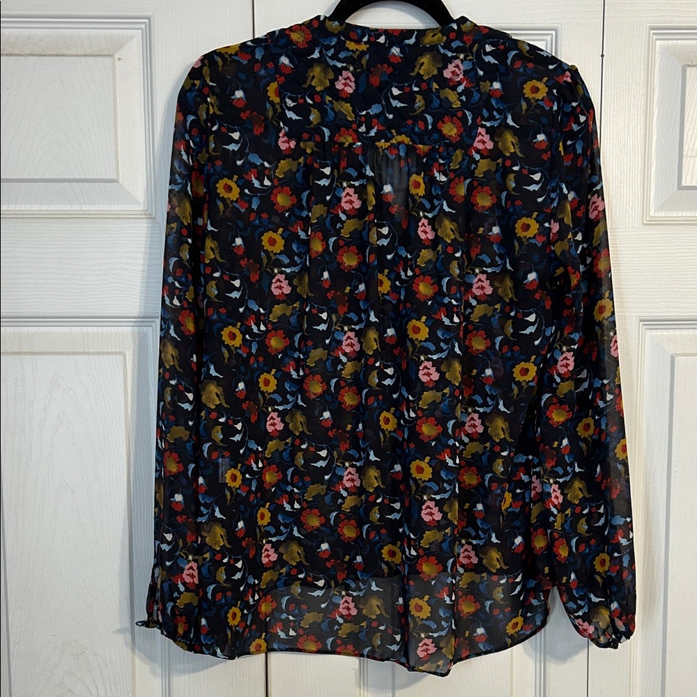 Zara Basic Size Small Multicolor Floral Blouse Na… - image 6